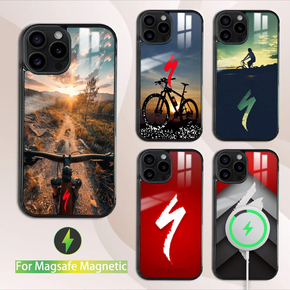 Bicycles S-SPECIALIZEDES-d  Phone Case For iPhone 16 15 14 13 12 11 Pro Max Plus Mini Magsafe Mirror Wireless Magnetic Cover