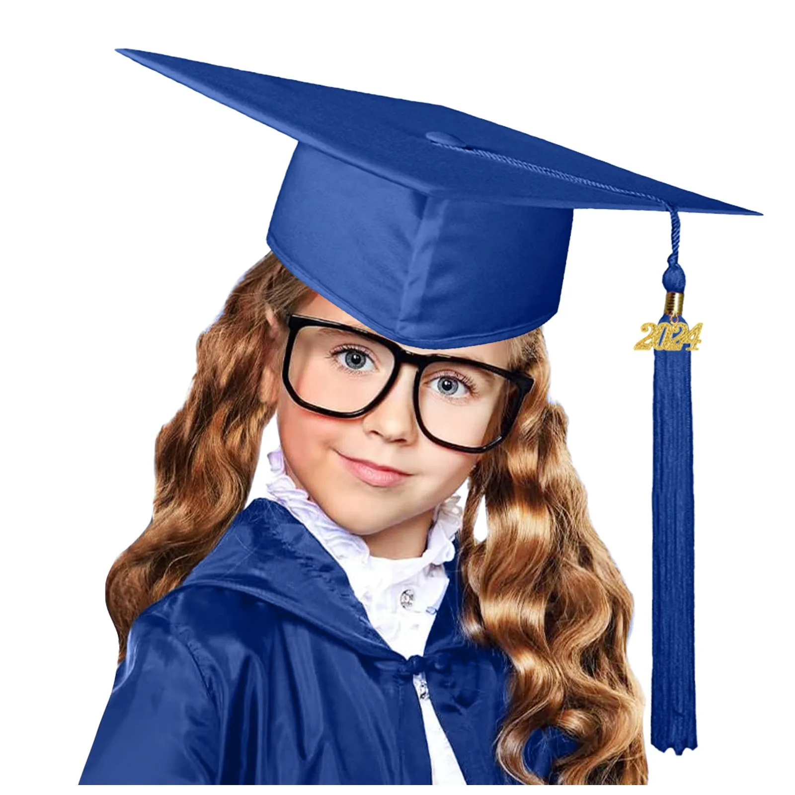 Children's Academic Tassel Cap Set With School Uniforms For Children Kids 2024 Preschool Kindergarten Graduation Gown Shawl