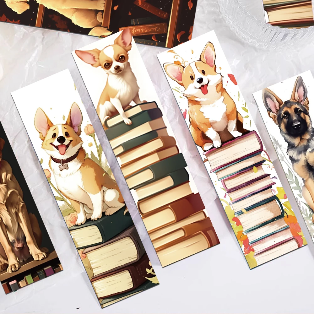 30pcs Cartoon Cute Dog Reading Bookmarks Reading Pages Books Annotated Students Stationary Supplies DIY Aesthetic Bookmarks