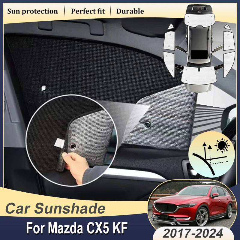 Auto Sunshades For Mazda CX5 CX-5 Accessories 2017-2024 KF MK2 Car Sun shades Windshield Anti-UV Visor Sun Blinds Cover Parts
