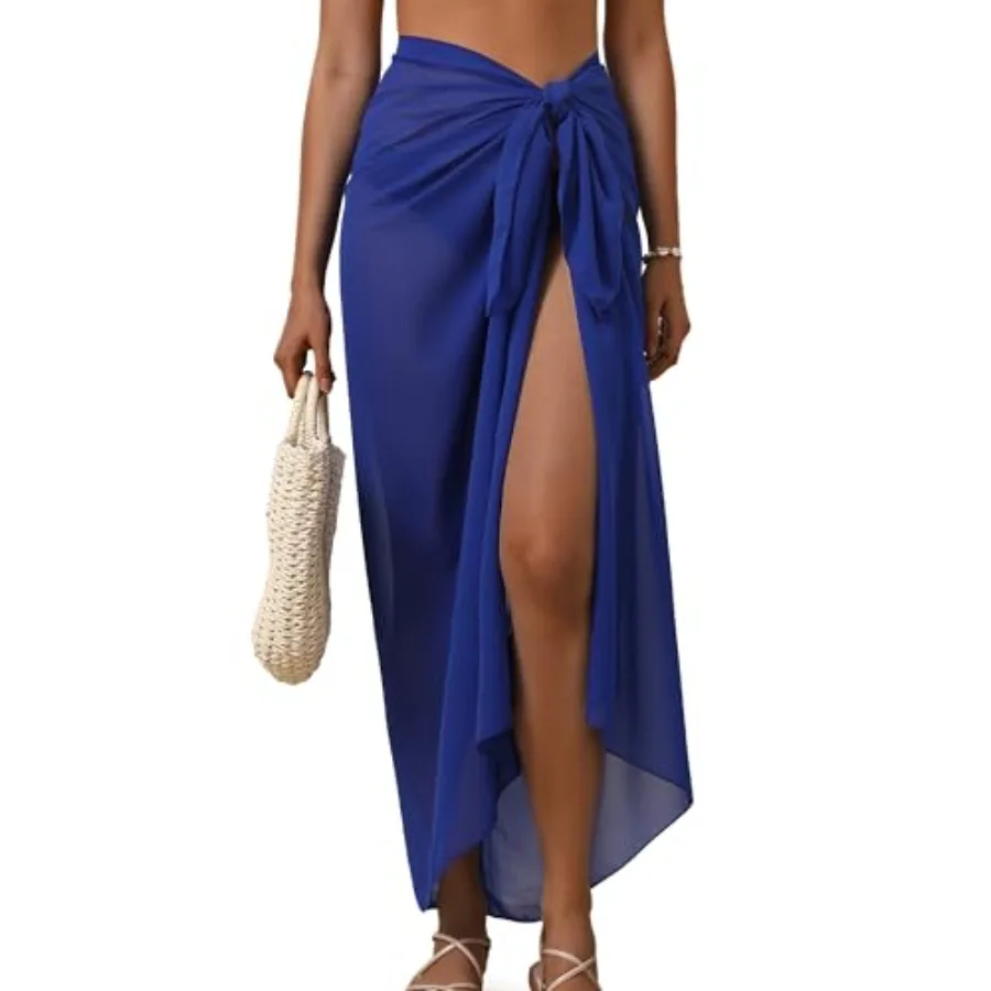 

Eicolorte Womens Beach Cover Up Chiffon Sheer Bikini Beach Swimsuit Coverup Sarong Pareo Wraps for Women