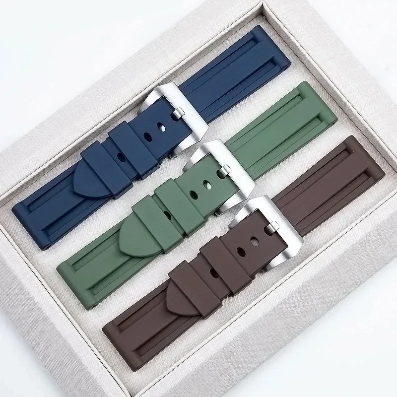 

Qualityrubber watch band for Panerai strap accessories for pam111/441 watchbands 22mm 24mm with pin clasp