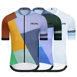 Raudax Cycling Jersey Men Bike Top MTB Bicycle Shirt Mountain Road Riding Clothing Short Sleeve Summer Cyclist biking Blouse