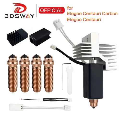 Imagen 1 del producto Para Elegoo Centauri Carbon 0,2/0,4/0,6mm extrusora ensamblada Hotend Kit para boquillas CC calcetines de silicona con calefacción de cerámica