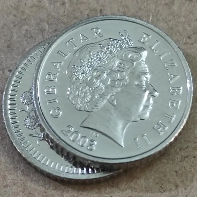 جبل طارق 18 ملم، عملة تذكارية أصلية 100%، المجموعة الأصلية