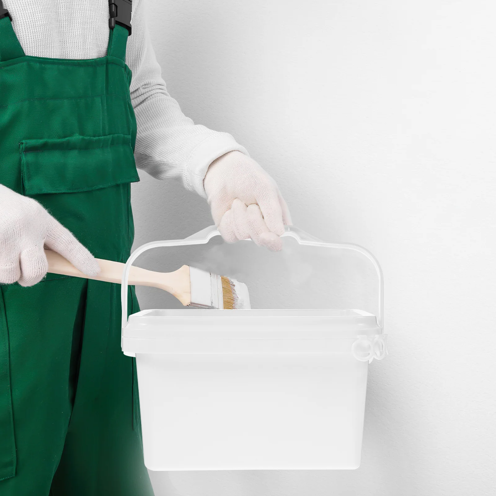 2Pcs Rectangular Paint Bucket Handheld Portable Plastic Paint Container Lid Leakproof Storage Bucket for Painting Outdoor Use