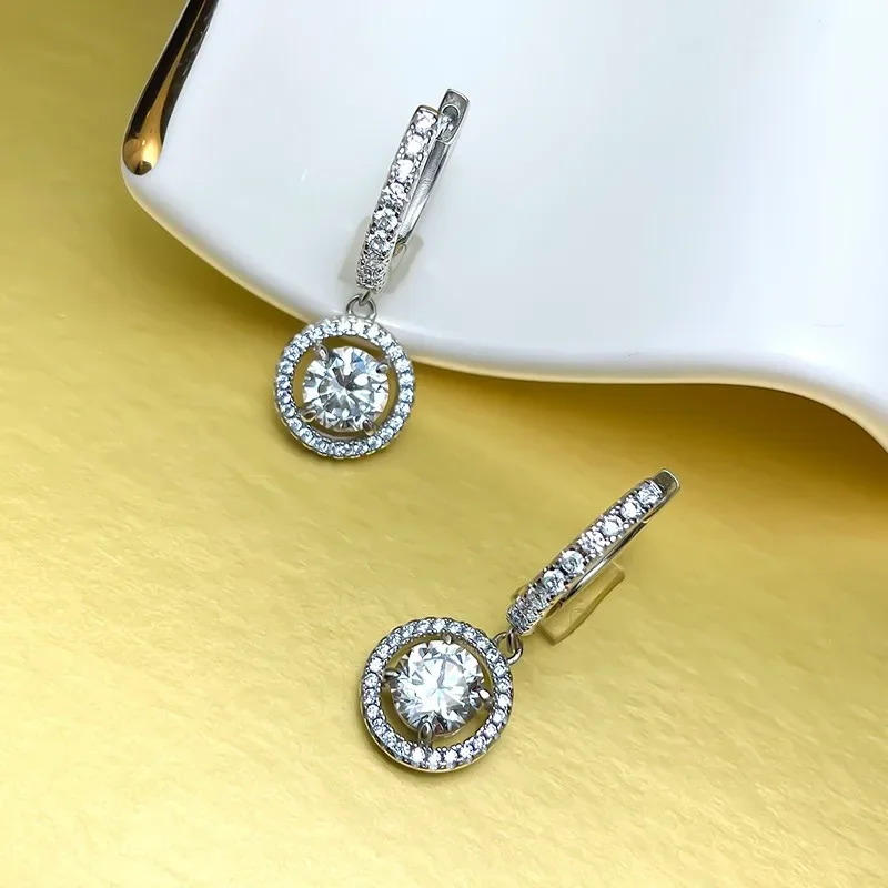 Simulated Diamond Earrings, 925 Silver Fashion Niche Design, New Versatile Temperament, Small Earrings