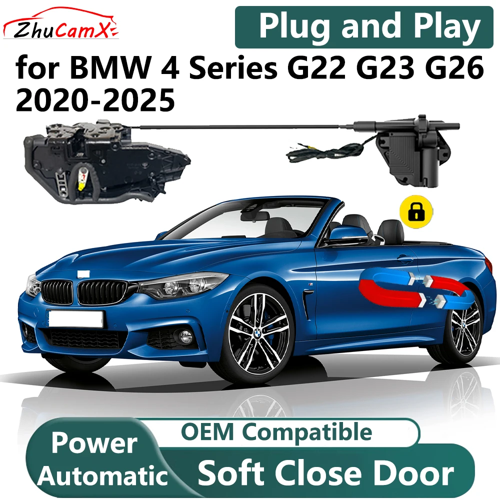ZhuCamX for BMW 4 Series G22 G23 G26 2020-2025 Car Electric Soft Close Door System Power Closing Door Latch Lock Plug and Play