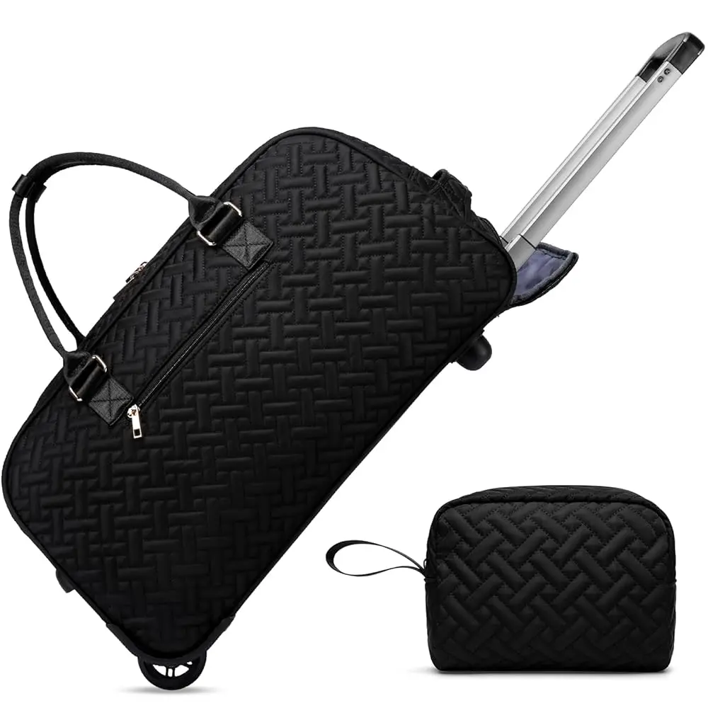 

Duffle Bag for Travel, Weekender Bag with Shoe Compartment, Carry On Overnight Bag for Women with Toiletry Bag, Gym Bag with