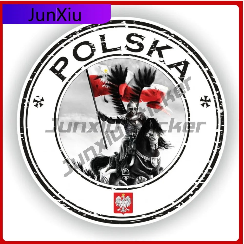 Polska Poland Seal Sticker Round Creative Window Car Durable Vinyl Auto Accessories Vinyl Decal For Car Truck SUV Window Bumper