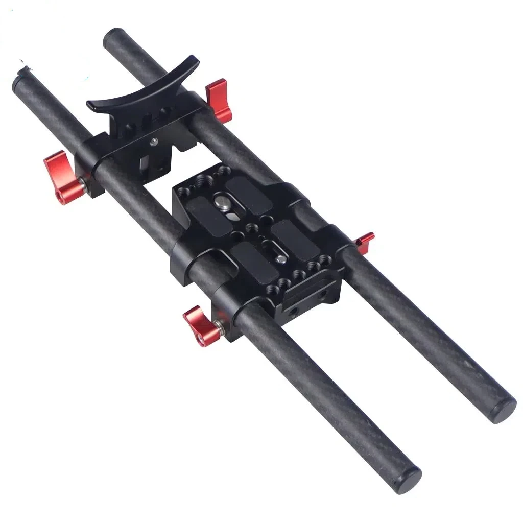 Universal 15mm Rod Rail Clamp Camera Mounting Base Plate Bracket for Panasonic Fujifilm SLR Cage Rig Follow Focus Support System