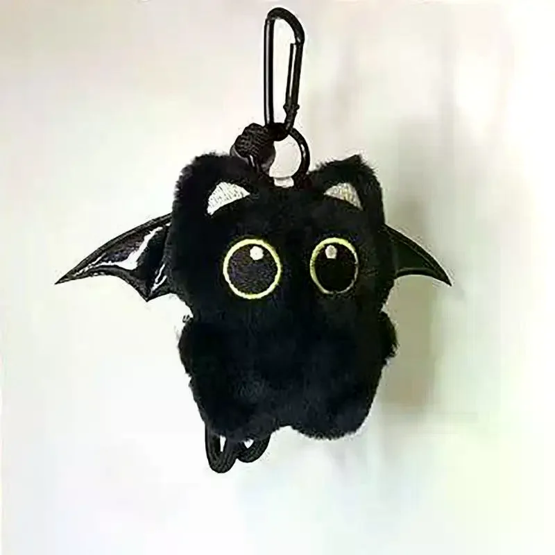 ตุ๊กตาแมวดำน่ารัก พวงกุญแจจิ๋ว ของตกแต่งกระเป๋าเป้ ตุ๊กตาสัตว์นุ่ม สำหรับเด็กชายและเด็กหญิง ของขวัญวันเกิด