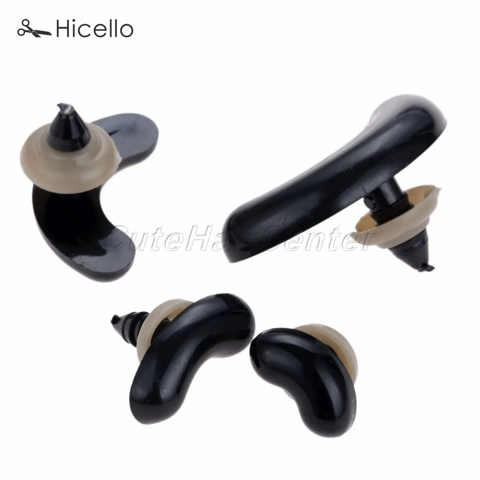 50/20sets Safety Doll Bent Nose+washers buckle mouth Plastic Black Puppet Dolls Handmade Craft Teddy Bear Plush Animal Scrapbook