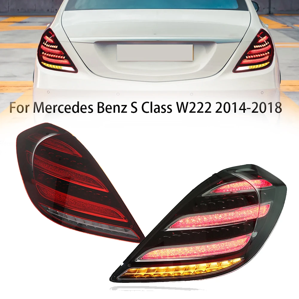 For Benz S Class 2013-2016 W222 Car Accessories Animation LED Trailer Lights Tail Lamp Rear DRL Signal Automotive Plug And Play