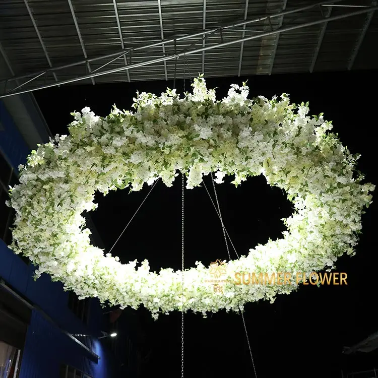 

Wedding Cherry Blossom Wreath Silk Artificial Ceiling Flower Custom Flower Wall Backdrop Ceiling