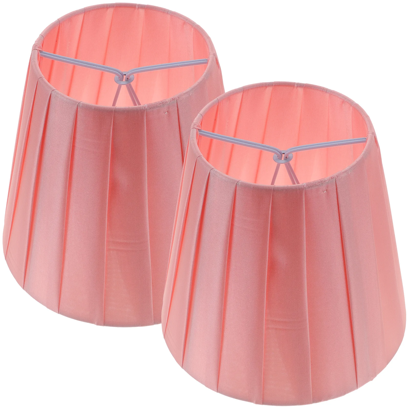 

2pcs Pleated Fabric Lamp Shades Clip On For Desk Floor Lamps Replacement Covers Decorative Soft Light Easy Install Simple Design