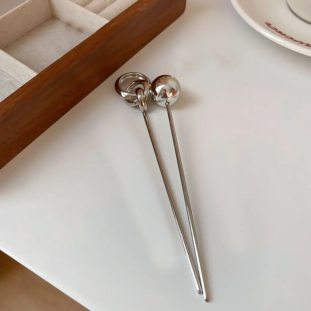 

Elegant Headwear Temperament Round Bridal Ball Metal Hair Clip Korean Hanfu Hairpins Women Hair Sticks Chinese Hair Fork