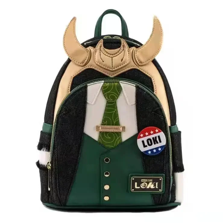 The Avengers Movie TV Peripheral New LOKI Schoolbag Children Students Vinatge Nylon Drawstring Backpacks Portable Bags