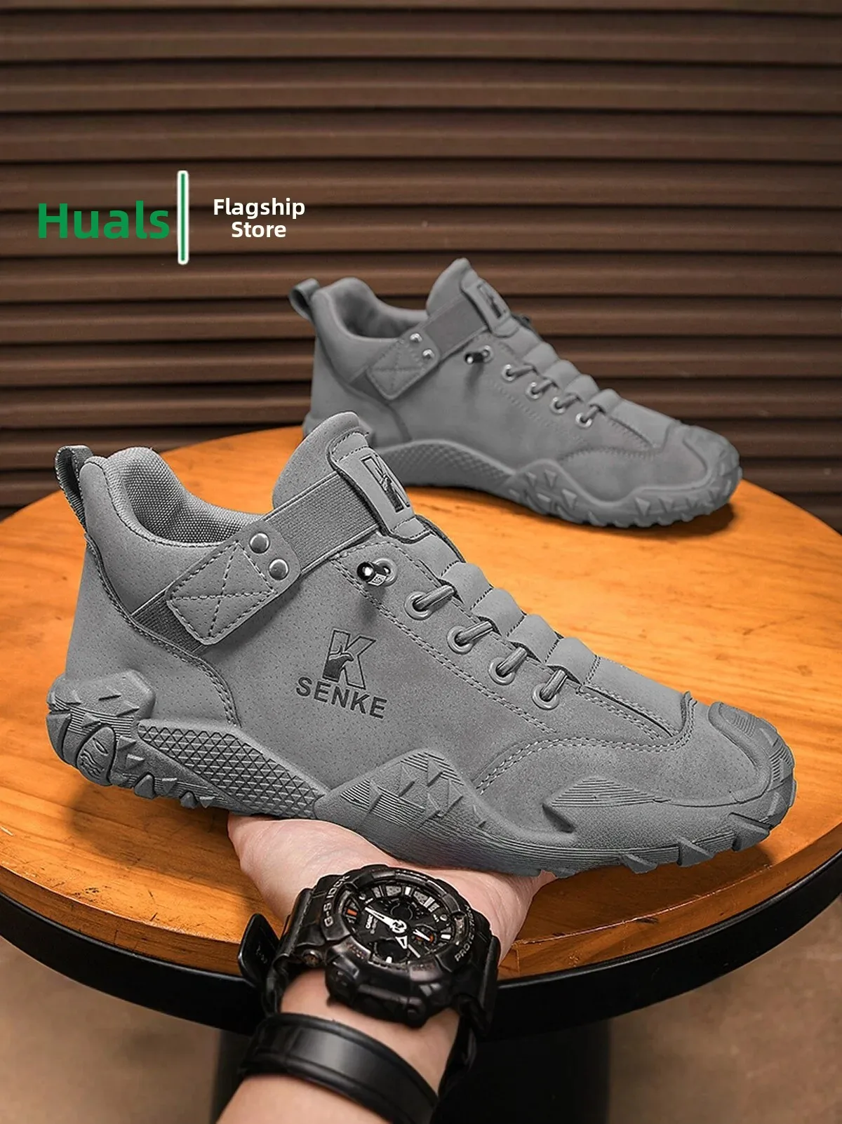 Men's Casual Sport Shoes Fall Season Waterproof Non-Slip Wear-Resistant Soft Bottom One-Step Driving Work Boots Outdoor