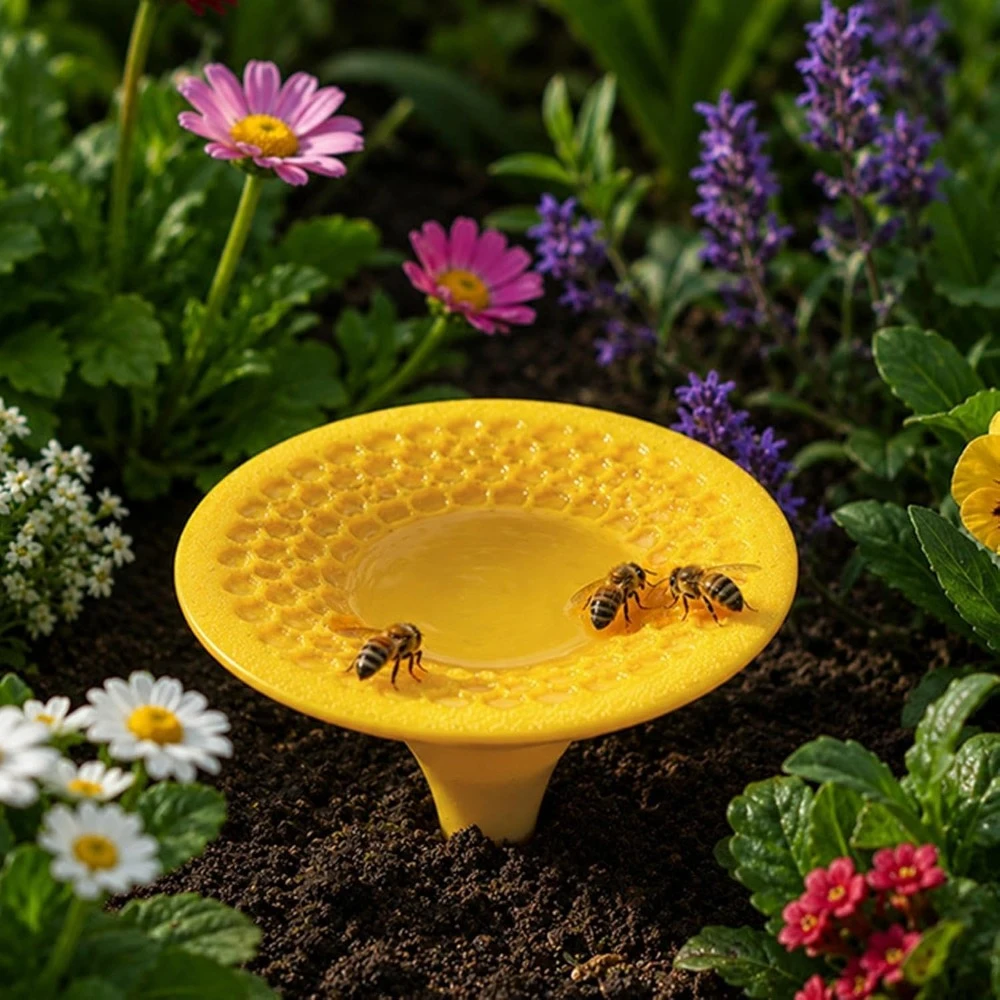 Bee Watering Station Garden - Anti-Drowning Drinking Cup with Safe Landing Design, Suitable for Hydrating Insects, Bees, and Butterflies, Outdoor Decoration, Garden Use