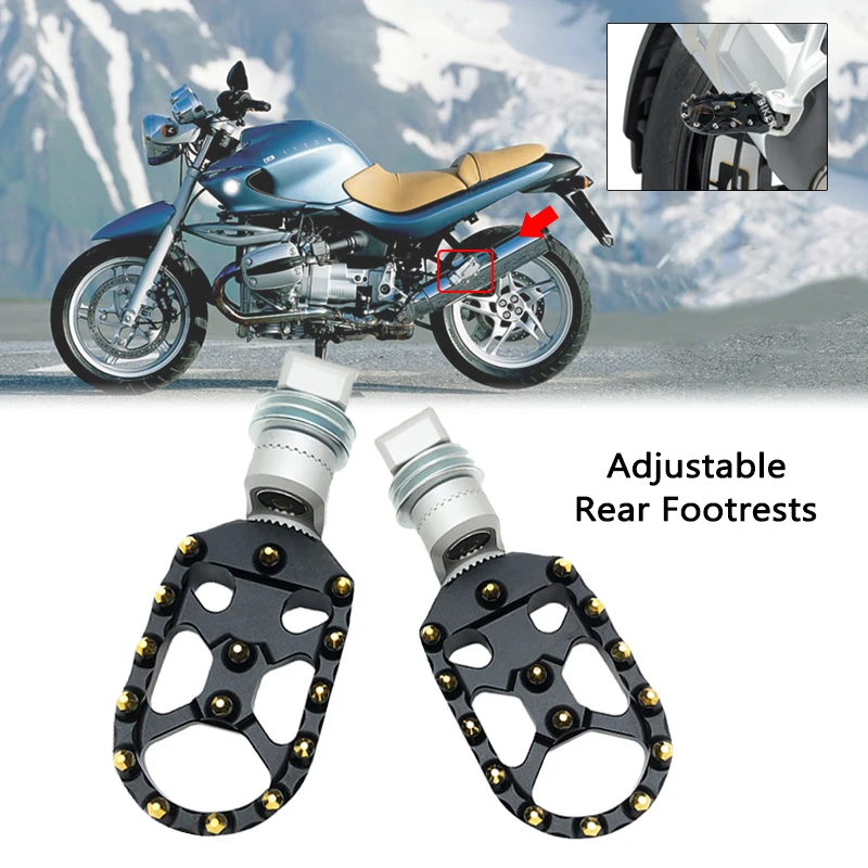 

Motorcycle Adjustable Footrest Rotatable Passenger Foot Pegs Rests Fit For BMW R1100R R1100RS R1100RT R1150RT R 1150RT 1994-2005