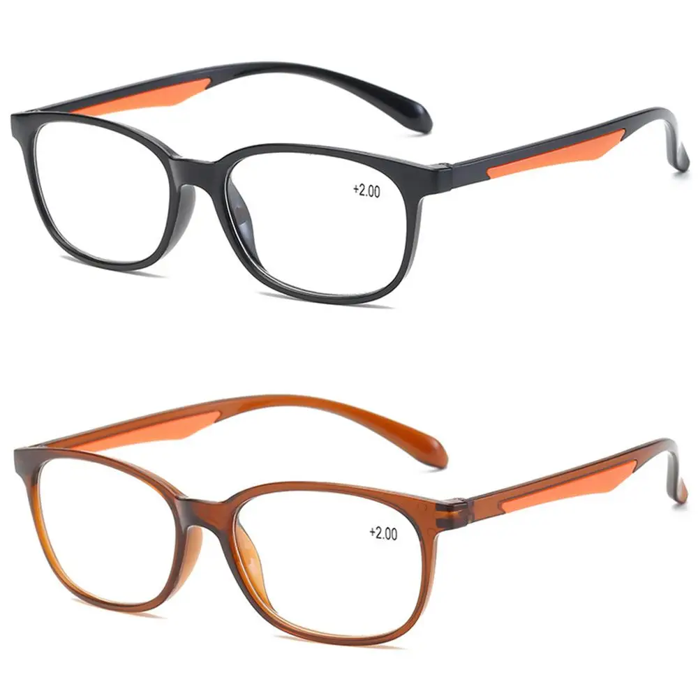 Fashion Reading Glasses For Men Women TR90 Rectangle Frame Clear Lens Eyeglasses Presbyopic Ultralight Diopter +100~+400