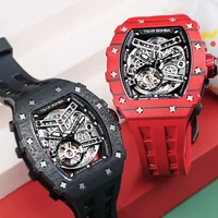 TSAR BOMBA Carbon Fiber Automatic Mechanical Watch for Men Waterproof Skeleton Mens Watches Top Brand Luxury Wristwatches photo 4