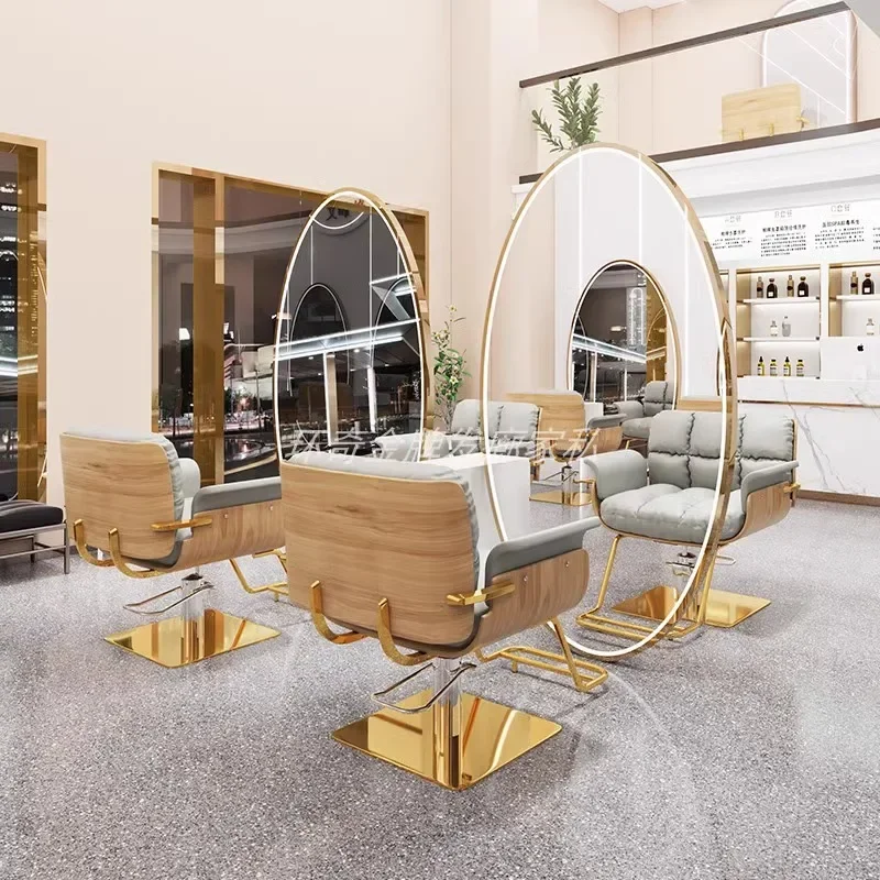 Fashionable Minimalist Hair Salon Chair Male Barber Lifted Lowered Folded Down Specifically Designed for Hair Salon Ergonomic