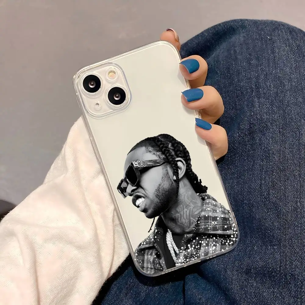 1pc Singer Pop Smoke Cassa Del Telefono Trasparente Per IPhone 17 16 15 14 13 12 11 PRO MAX PLUS Mini Copertura Morbida Pelle-amichevole