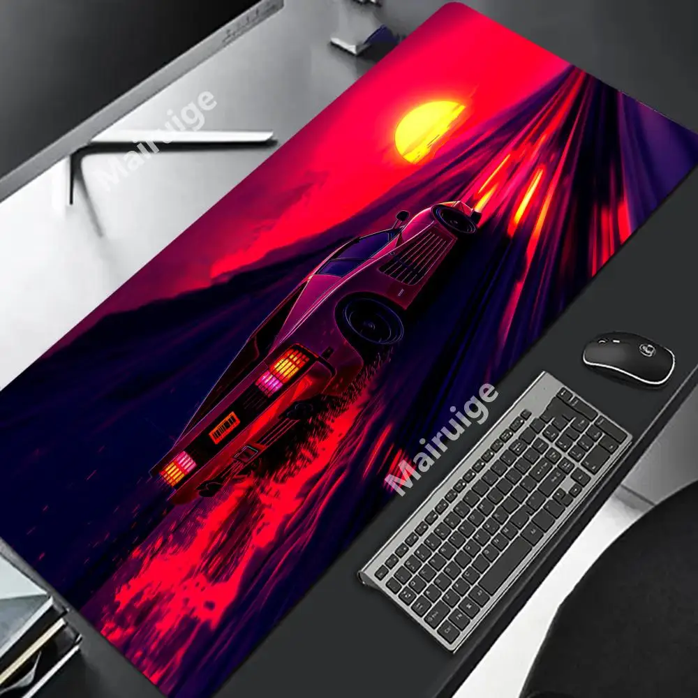 

Sunset Sports Car Mouse Pad XXL Computer Accessories Office Game Table Mats Rubber Anti-slip Gaming Keyboard Mousepads Desk Pads