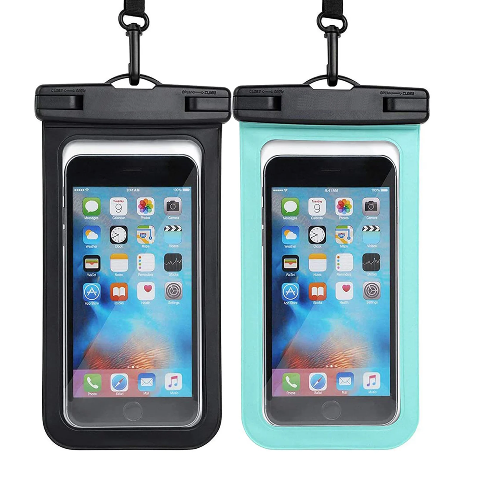 2Pack Waterproof Phone Pouch, for iPhone 15 14 13 12 Pro Max, IPX8 Cellphone Dry Bag Beach Cruise Ship Essentials