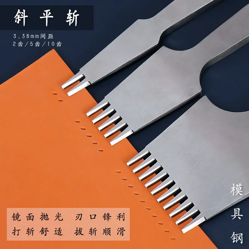 Special tool for cutting handmade l-eather stitching and punching holes using the oblique and flat cutting method