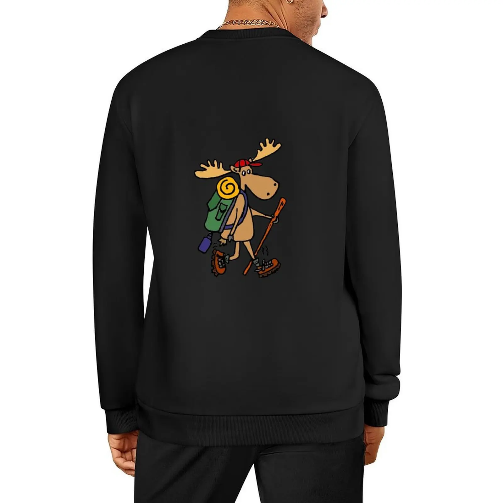 

Funny Cool Moose Hiker Pullover korean autumn clothes autumn men's coat men's clothes anime sweatshirt