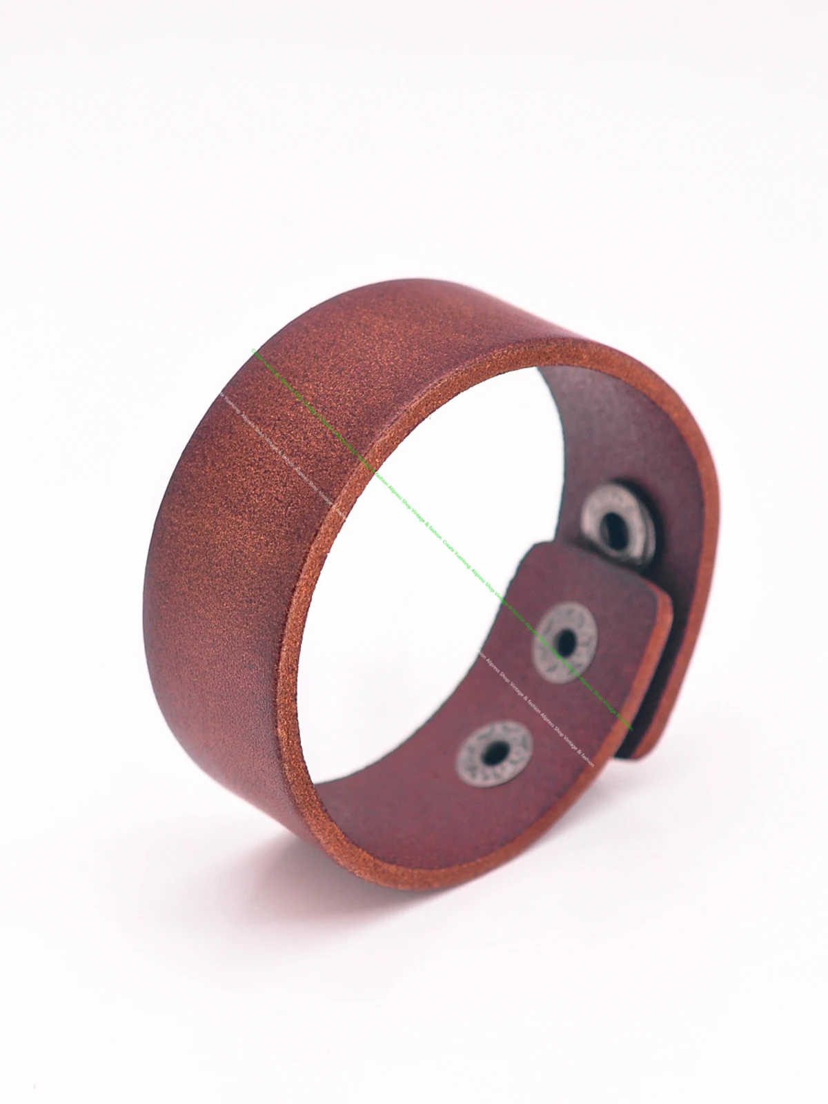 2.5cm Band Width G601 Dark Brown Simply Stylish Single Wrap Genuine Leather Bracelet Wristband Men\'s