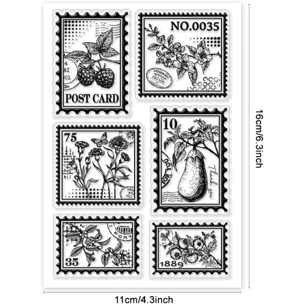 

Plant Clear Stamps PVC Plastic Transparent Stamps Petunia Blueberry Stamps DIY Album Decorating Card Craft Making