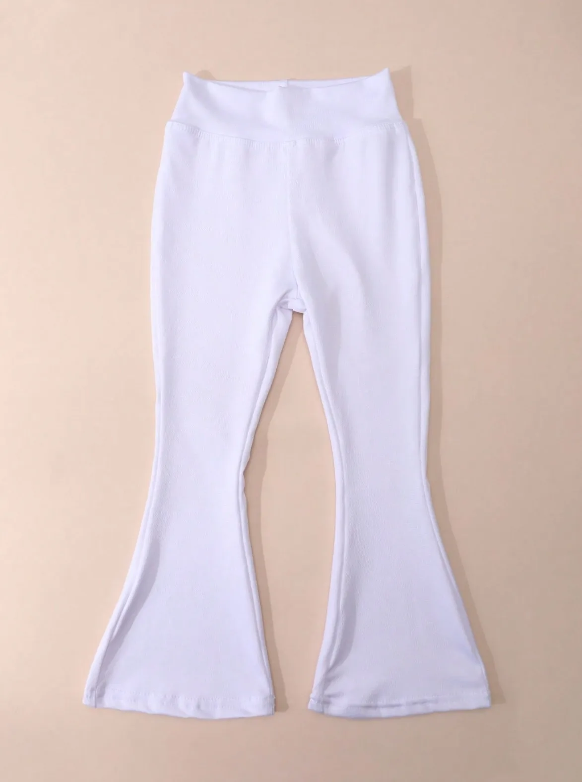 2 Stück Kinder-Hosen mit hoher Taille und ausgestelltem Bein, 3–11 Jahre, einfarbig, weich, dehnbar, elastisch, für Mädchen, für Schule, Freizeit, Alltag, Sommerkleidung – Detail 8