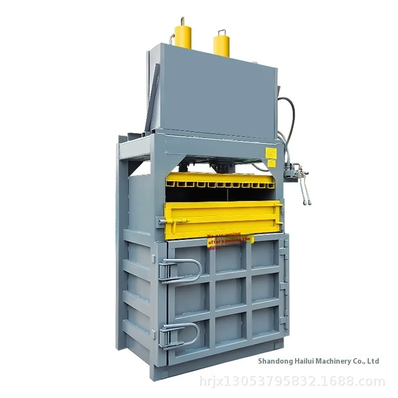 Waste recycling hydraulic baler,plastic cardboard box compression baler,strapping machine
