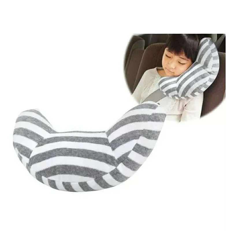 Almohada de coche para niños con forma de reposacabezas de cuello, almohadilla de cinturón de seguridad de coche para bebé, soporte de diadema para cinturón de seguridad de hombro para niños