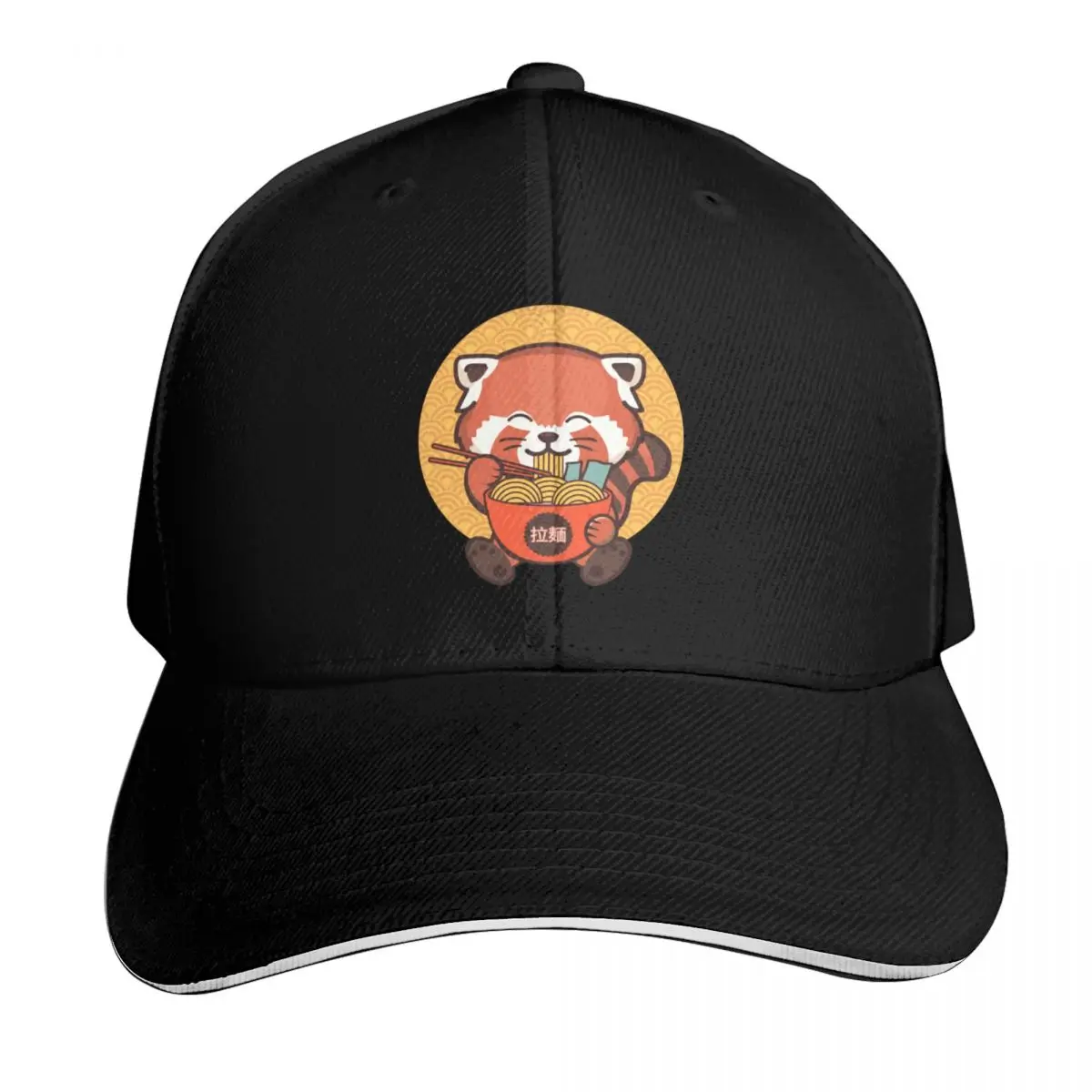 

Kawaii Red Panda Eating Ramen Baseball Cap birthday Hat Luxury Brand Trucker Hat Male hat Woman Hats Men's