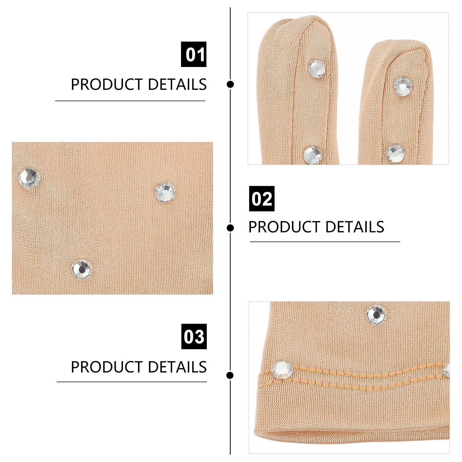 

1 Pair Elastic Fiber Rhinestone Gloves For Figure Skating Performance Anti-Skid Thermal Ladies Ice Skating Non-Slip Stylish