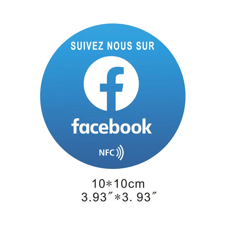 Instagram NFC Plate in French Writing PVC Material Square 10CM with Self-adhesive Backing