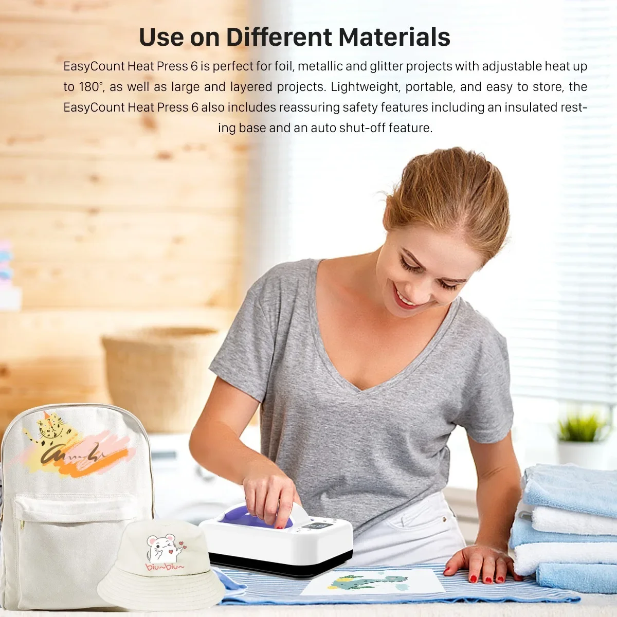 Heat Press Machine 7" x 5" for T Shirts HTV Vinyl Projects Portable Easy Iron Press Fast Even Heat Small Heat Transfer Machine