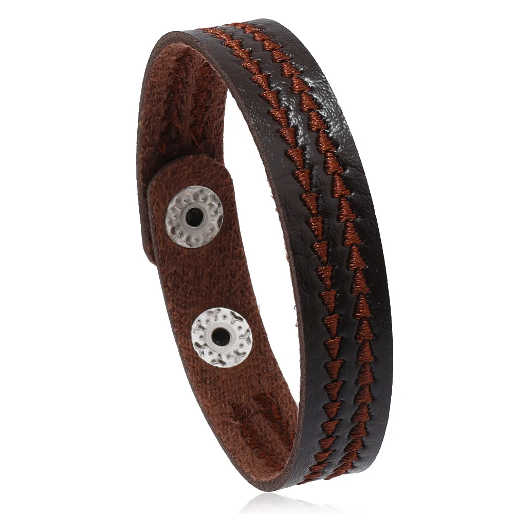 New Fashion Men Leather Bracelet 2nd Size Weaven String Wrap Braclet Hiphop Rock Hand Jewelry Accessories Pulseria Homme Joias