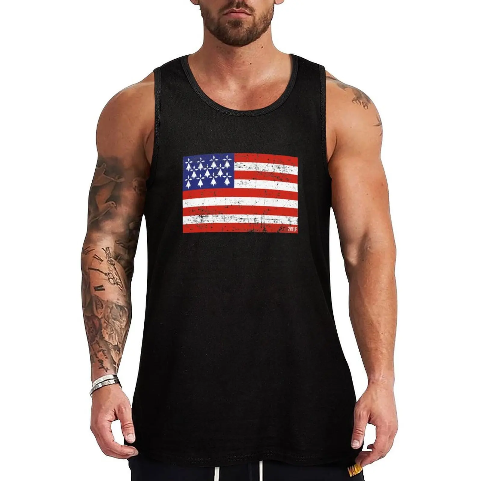 

BZH FLAG - [REMASTERED] Tank Top High Stretch Tank Top Athletic Fit Workout Shirt