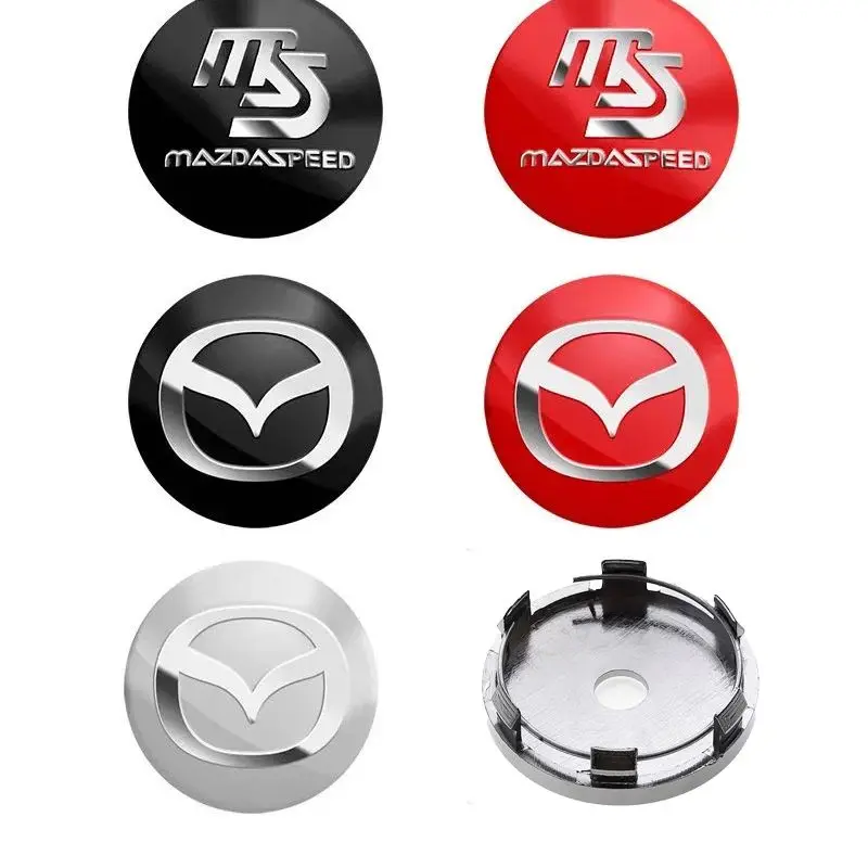 4pcs 60mm Car Wheel Center Hub Cap Rim Cover Emblem Stickers For Mazda 2 3 4 5 6 7 8 ATENZA Axela 5 6 323 626 MS RX8 CX6 5 4 MX3