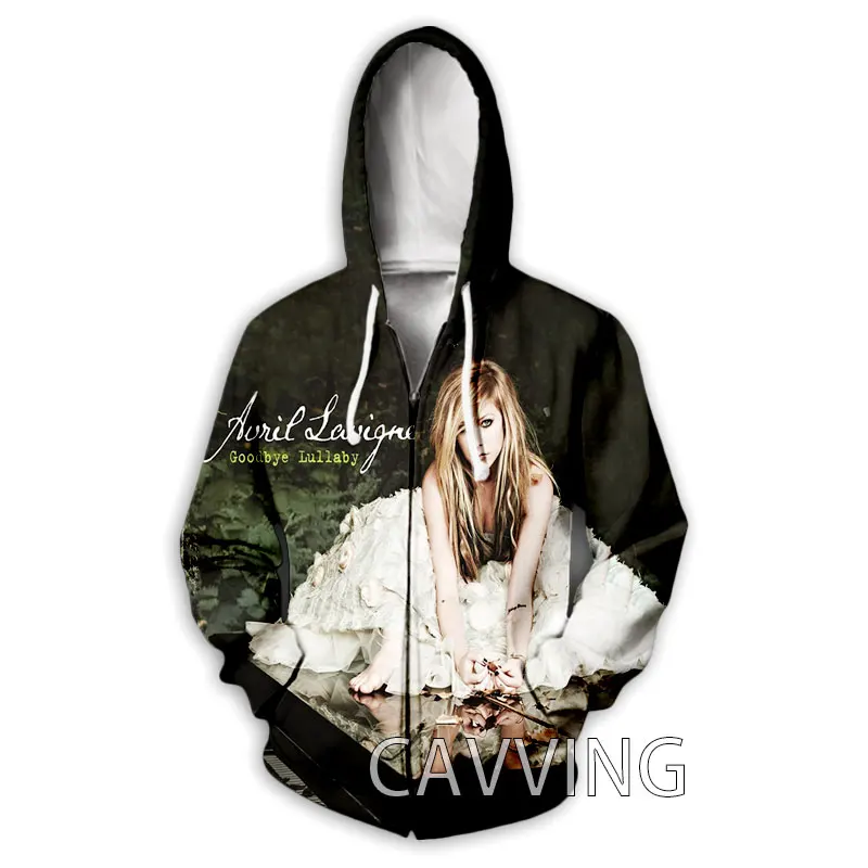 New Fashion  3D Print  Avril Lavigne  Zipper Hoodies Zip Up Hooded Sweatshirts Harajuku Hoodie Hip Hop Sweatshirts   Z01