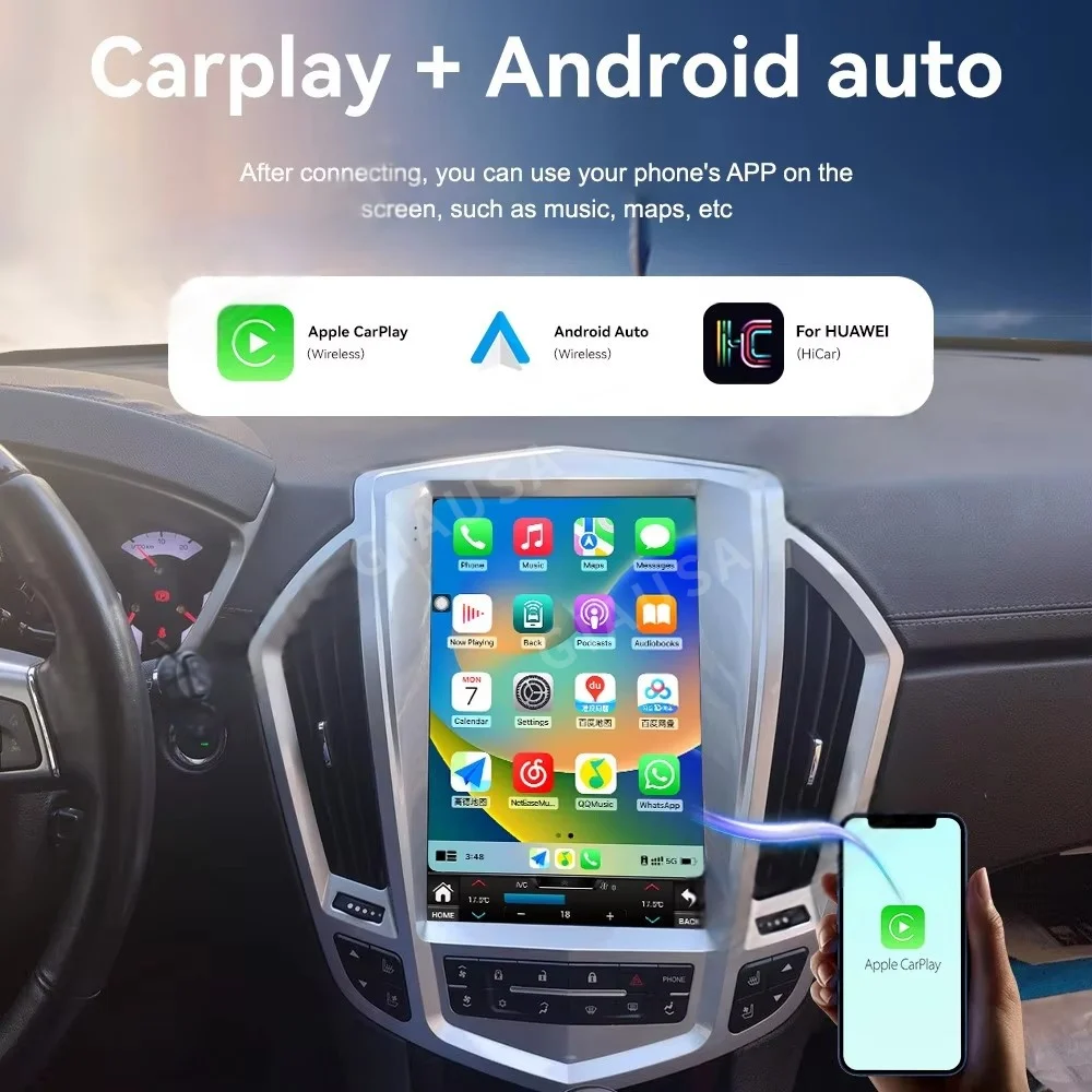 

Android 14 12.1 Inch Car Radio For Cadillac SRX 2009-2012 Multimedia Video Player Auto GPS Navigation Carplay Screen 4G WiFi