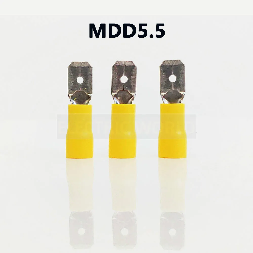 MDD5.5 series 100PCS/Bag Insulated female disconnector Cable Connector wire terminals pre-insulating terminals male terminal