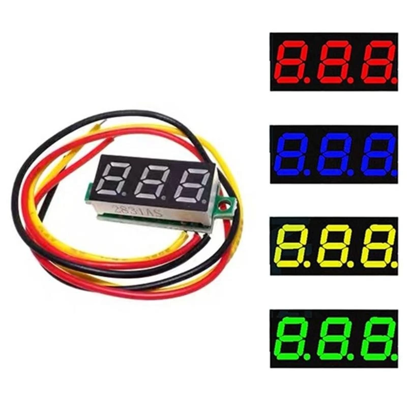 L9BE Miniature 0.36 Inch Voltages Gauges Easy To Read Screen Digital Voltmeter for Automotive & Motorcycle Circuit Testing
