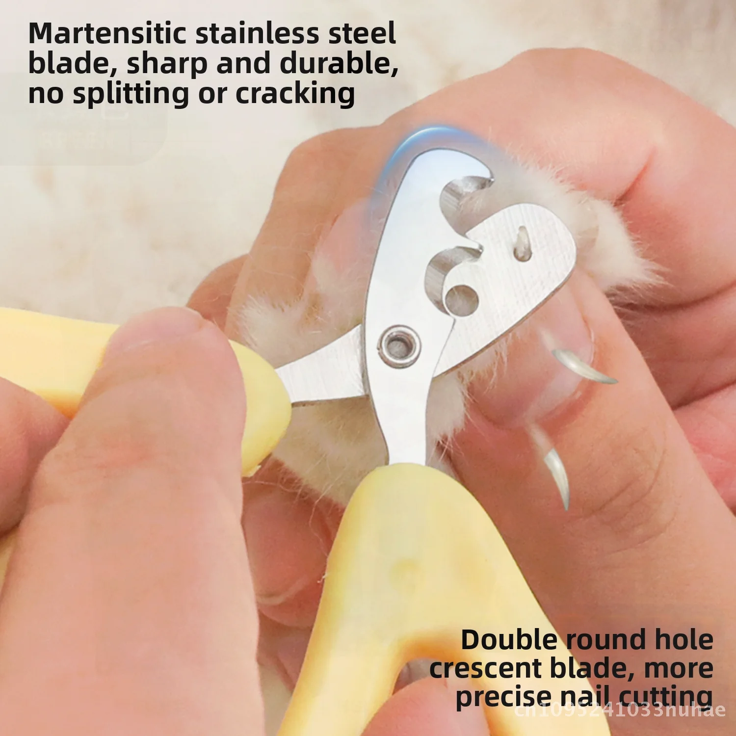 

Stainless Steel Cheese Blind Cutter Pet Nail Clipper for Dogs And Cats Safe Non-Slip Grip Yellow Color